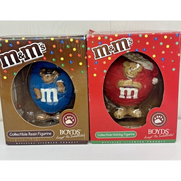 Boyds Bears & Friends M&M Easter Edition Resin Figurines 2 pc 2005 W/ Box - Picture 1 of 15